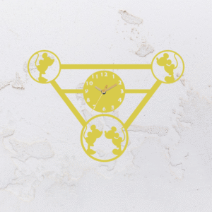 Relógio de parede vazado na forma do Mickey Mouse em MDF (Modelo 02)