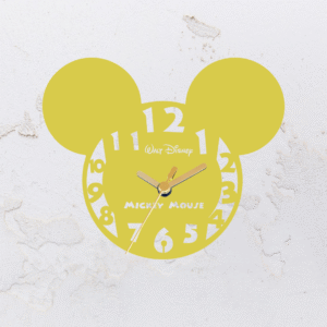 Relógio de parede vazado na forma do Mickey Mouse em MDF (Modelo 03)