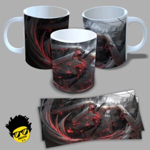 Caneca de porcelana na forma do Chainsaw Man (Modelo 01) 325ml Aaa