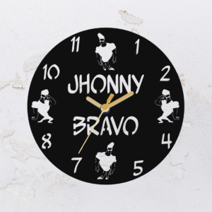 Relógio de parede vazado na forma do Jhonny Bravo em MDF (Modelo 01)