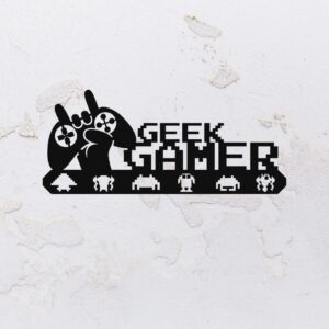 Display de mesa na forma do Geek Gamer em MDF (Modelo 01)