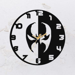 Relógio de parede vazado na forma do Spawn em MDF (Modelo 02)