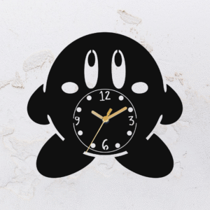 Relógio de parede vazado na forma do Kirby em MDF (Modelo 01)