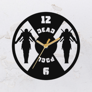 Relógio de parede vazado na forma do Deadpool em MDF (Modelo 02)