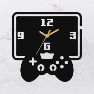 Relógio de parede vazado na forma de um Vídeo Game em MDF (Modelo 01)