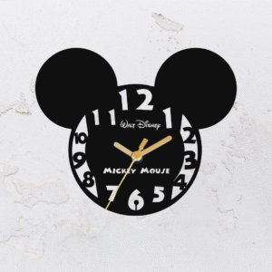 Relógio de parede vazado na forma do Mickey Mouse em MDF (Modelo 03)