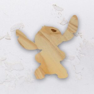 Tábua para petiscos na forma do Lilo & Stitch em Pinus (Modelo 01)