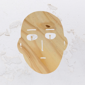 Tábua para petiscos na forma do One Punch Man em Pinus (Modelo 01)